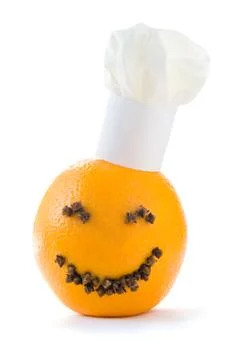 Happy orange chef Stock Photos