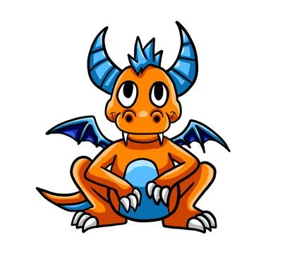 Happy Orange Dragon Stock Illustration