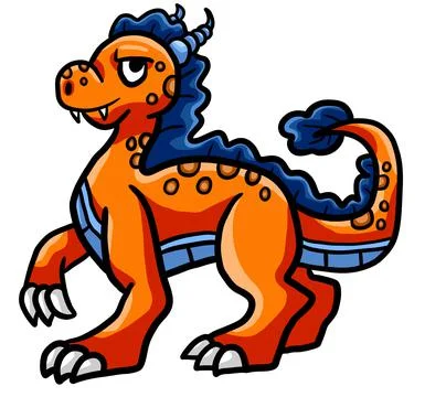 Happy Orange Dragon Stock Illustration