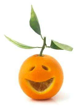 Happy Orange Fruit Stock Photos