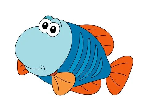 Happy oscar fish on a white background Stock Illustration