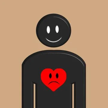 Happy on the Outside but Hurting on the Inside Stock Illustration