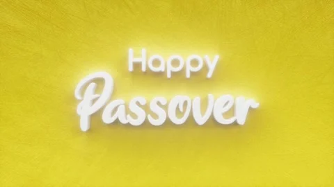 Happy Passover, Hebrew Pesaḥ or Pesach text inscription, jewish spring holiday Stock Footage 166993750