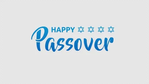Happy Passover text animation on white screen with alpha channel 스톡 동영상 303824748