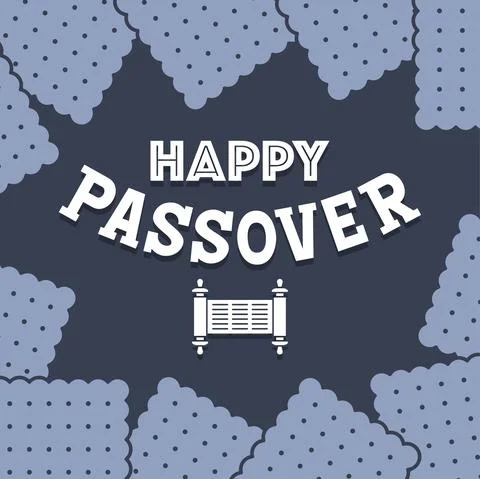 Happy passover vector with Matzos surround on background Stock Illustration
