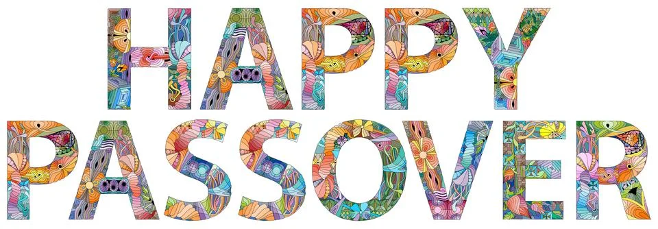 HAPPY PASSOVER. Vector zentangle object for decoration Illustrazione stock