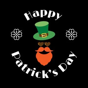 Happy Patrick's Day vector illustration. Festive design. Text in a stylish fr イラスト素材