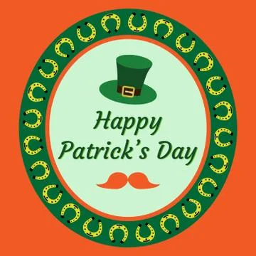 Happy Patricks Day vector illustration Festive frame pattern. Text in a stylish 스톡 일러스트