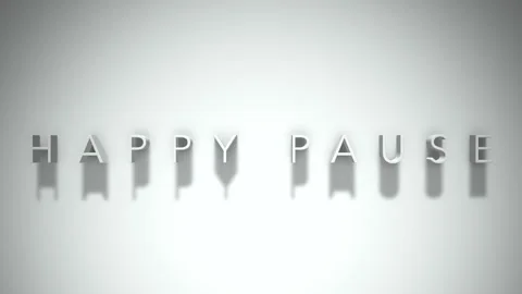 Happy pause 3D title animation with shadows on a white background Stock Footage 297217572