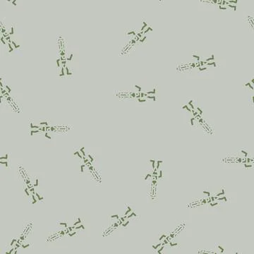 Happy pen character glyph vector seamless pattern Stock Illustration