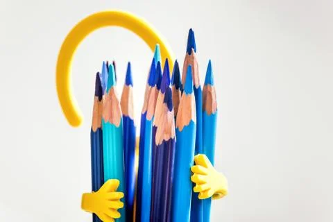 Happy pencils Stock Photos