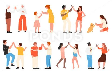 group high five clip art