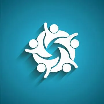 Happy People Party. 3D paper style Stock Illustration