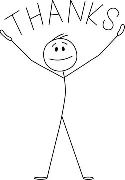 Happy person expressing gratitude Vector Stock Illustration