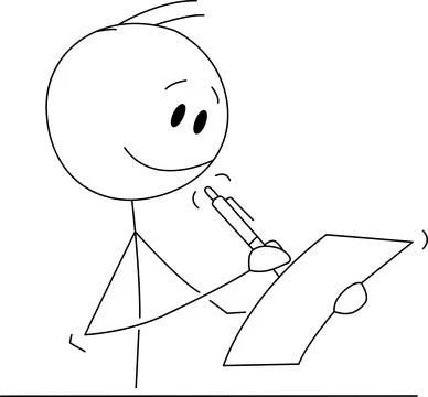 Happy person writing Vector イラスト素材