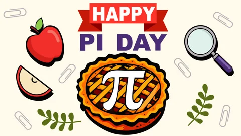 Happy Pi Day Background with Pie and Math Elements Stock Footage 331897628