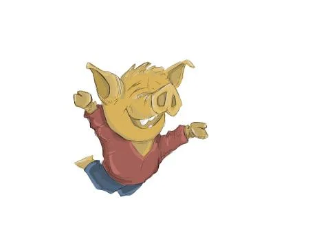 Happy Pig Stock Illustration
