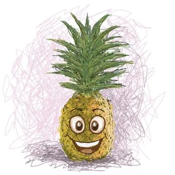 Happy pineapple Stock Illustration