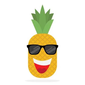 Happy pineapple in sun glasses. Stock Illustration