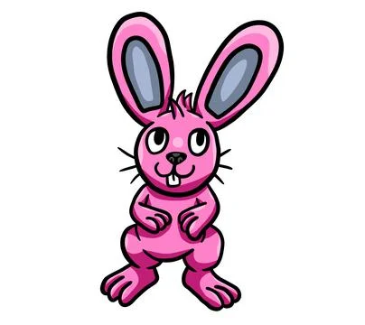 Happy Pink Easter Bunny Stock Illustration