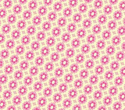 Happy pink lemonade: repeating geometric background in pale primrose, soft .. Stock Illustration