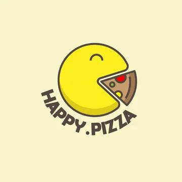 Happy Pizza Logo Stock Illustration