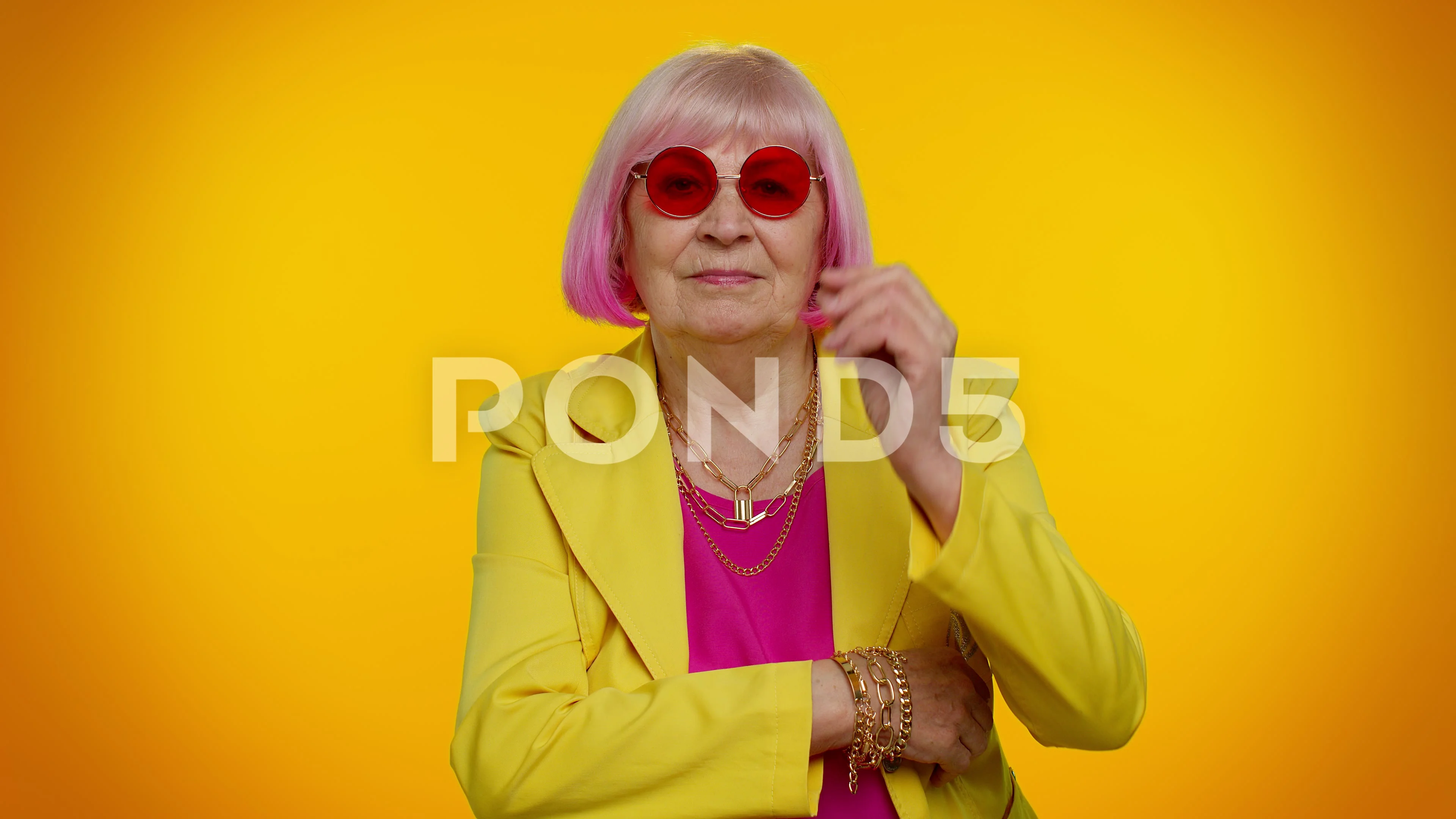 Grandma Posing With Her Sunglasses To Th Photographer. Stock Photo, Picture  and Royalty Free Image. Image 14016646.