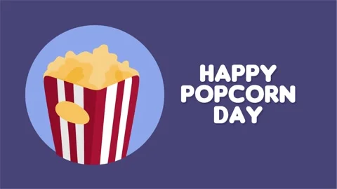 Happy Popcorn Day Stock Footage 294729881