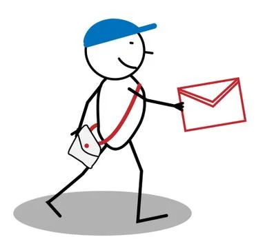 Happy post man Stock Illustration