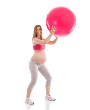 Happy pregnancy exercise Stock Photos