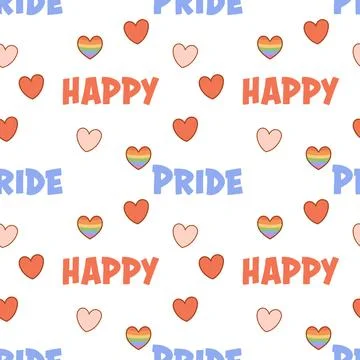 Happy Pride Celebration Seamless Pattern Stock Illustration