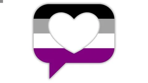Happy Pride Month Asexual Pride Flag Heart Chat Background Illustrazione stock