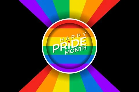 Happy Pride Month Background vector. LGBT banner and wallpaper design for G.. Stock Illustration
