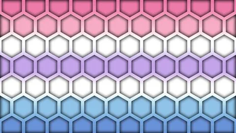 Happy Pride Month Bigender Pride Flag Honeycomb Background Illustrazione stock