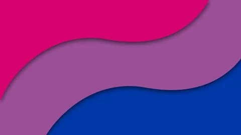 Happy Pride Month Bisexual Pride Flag Wave Background Stock Illustration