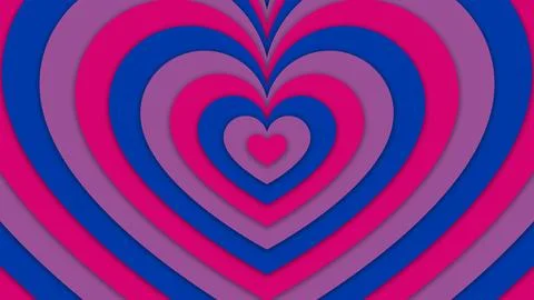 Happy Pride Month Bisexual Pride Flag Heart Tunnel Background Stock Illustration