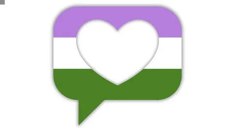 Happy Pride Month Gender Queer Pride Flag Heart Chat Background Stock Illustration