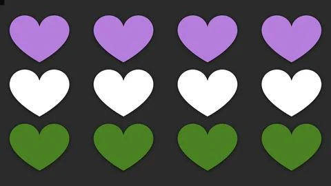 Happy Pride Month Gender Queer Pride Flag Heart Line Background Stock Illustration