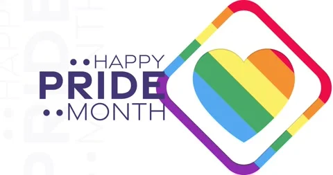 Happy Pride Month, June. HD, 4K footage. Motion design holiday animation. Loop Stock Footage 196632922