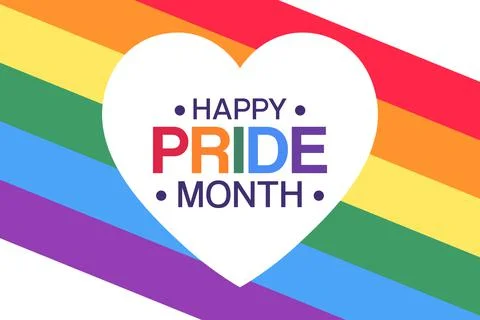 Happy Pride Month, June. Vector illustration. Holiday poster. Illustrazione stock