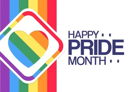 Happy Pride Month, June. Vector illustration. Holiday poster. Illustrazione stock