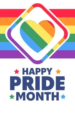 Happy Pride Month, June. Vector illustration. Holiday poster. Illustrazione stock