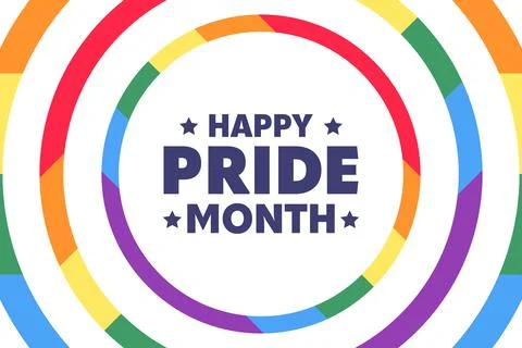 Happy Pride Month, June. Vector illustration. Holiday poster. Illustrazione stock