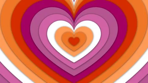 Happy Pride Month Lesbian Pride Flag Heart Tunnel Background Stock Illustration
