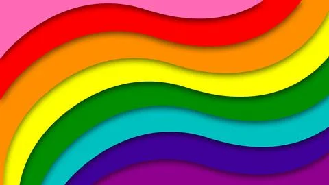 Happy Pride Month LGBT Gilbert Rainbow Pride Flag Wave Background Stock Illustration