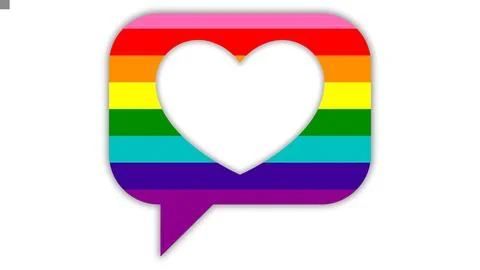 Happy Pride Month LGBT Gilbert Rainbow Pride Flag Heart Chat Background Stock Illustration