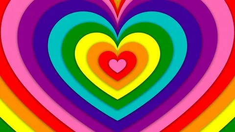 Happy Pride Month LGBT Gilbert Rainbow Pride Flag Heart Tunnel Background Stock-Illustration
