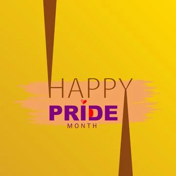 Happy Pride Month with Modern Typography on a Yellow Artistic Background Stock Illustration