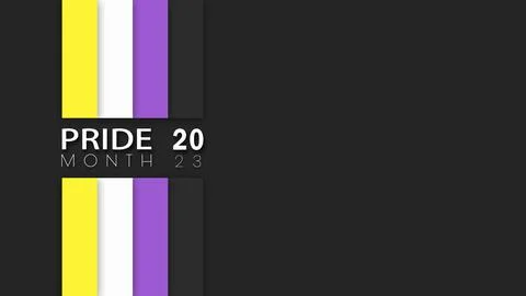 Happy Pride Month Non-binary Pride Flag Gray Background Stock Illustration