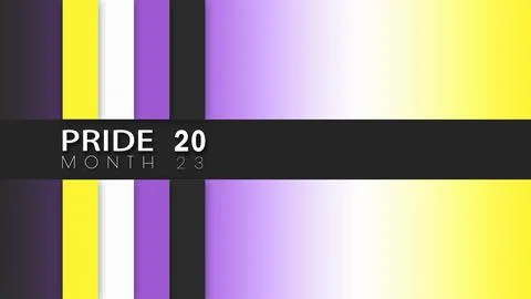 Happy Pride Month Non-binary Pride Flag Colorful Background Stock Illustration